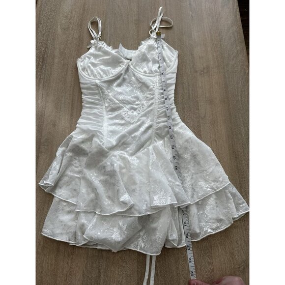Outcast NWT Euphoria Mini Dress in White Size XS Lace Corset - Picture 10 of 10